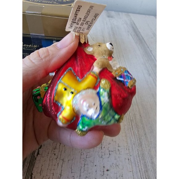 Polonaise bundle of fun Santa bag glass ornament AP 1534 Kurt Adler - Picture 3 of 8